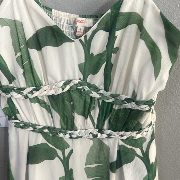 A Peach Tropical Jumpsuit Small - Picture 2 of 7